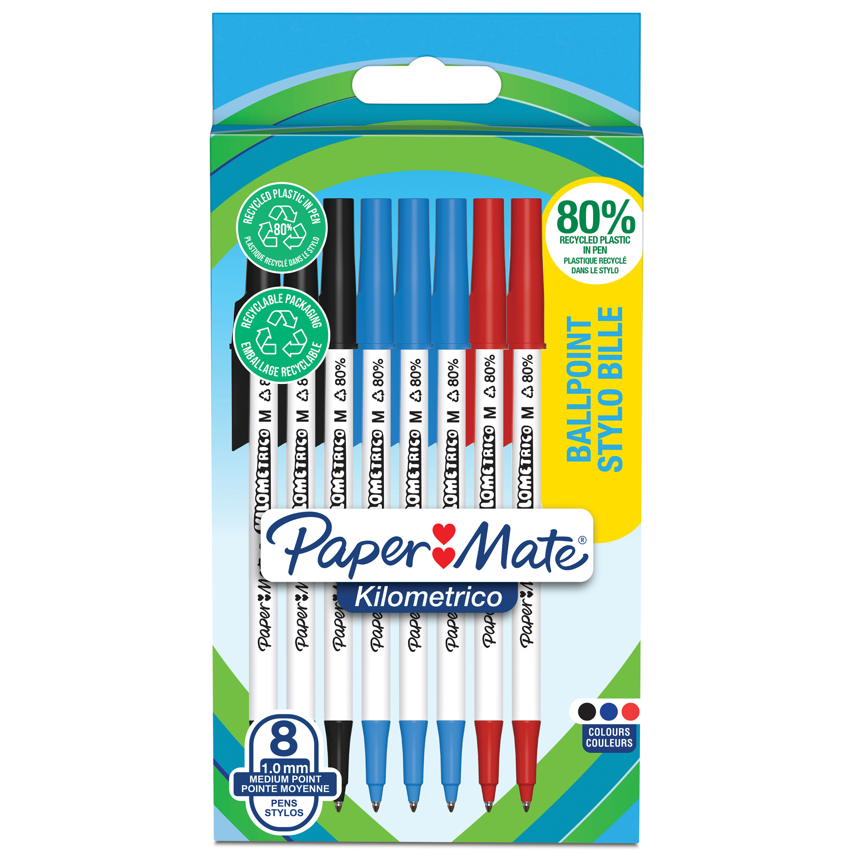 PAPERMATE KILOMETRICO ASTD 8PK (2187680)